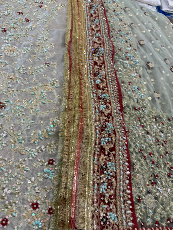 Haris shakeel bridal sea green mint wedding edition
