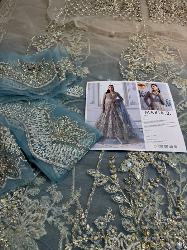 Maria b  grey double tone Mbroided collection 2025