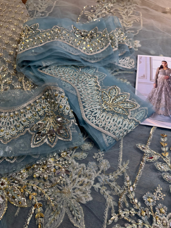 Maria b  grey double tone Mbroided collection 2025