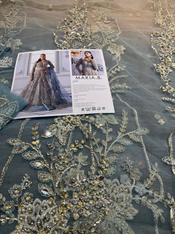 Maria b  grey double tone Mbroided collection 2025