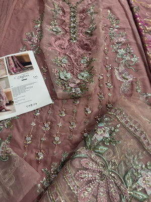 Maria B chiffon tea pink wedding edition