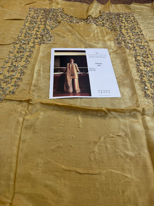 Hussain rehar mustard yellow wedding edition