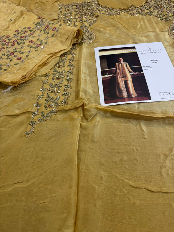 Hussain rehar mustard yellow wedding edition