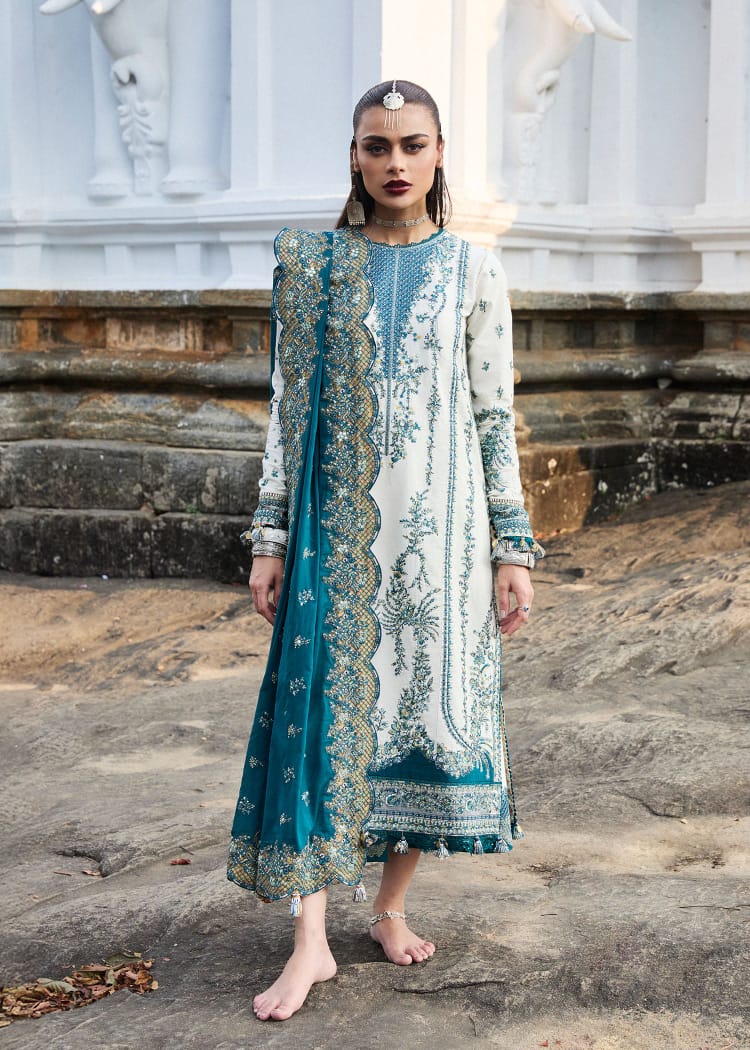 Hussain Rehar white multi edition lawn 2025