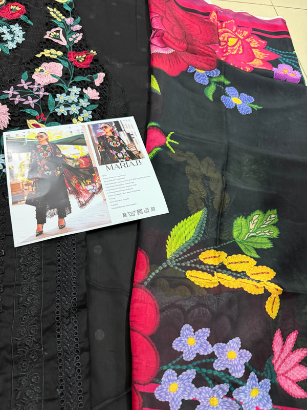 Maria B black multi lawn 2026