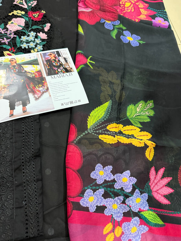 Maria B black multi lawn 2026
