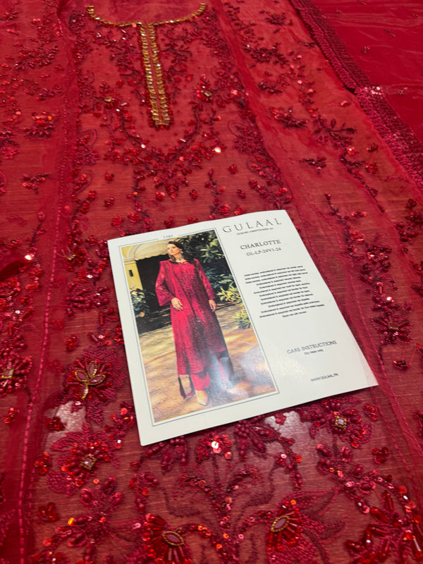 Gulaal red bridal chiffon collection