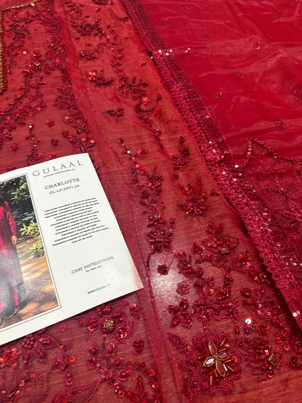 Gulaal red bridal chiffon collection