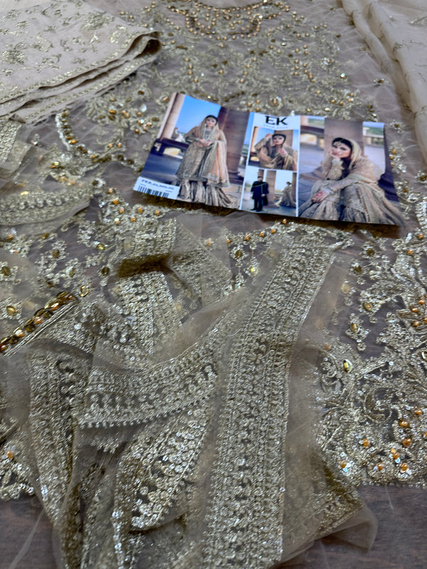 Erum Khan Golden bridal chiffon collection