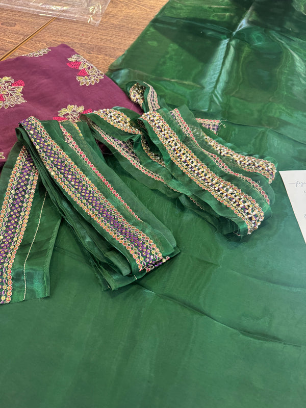 Fozia khalid green purple wedding edition