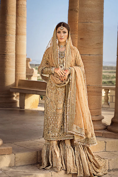 Erum Khan Golden bridal chiffon collection