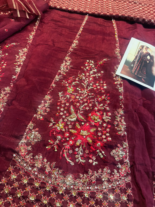 Hussain Rehar meroon wedding edition