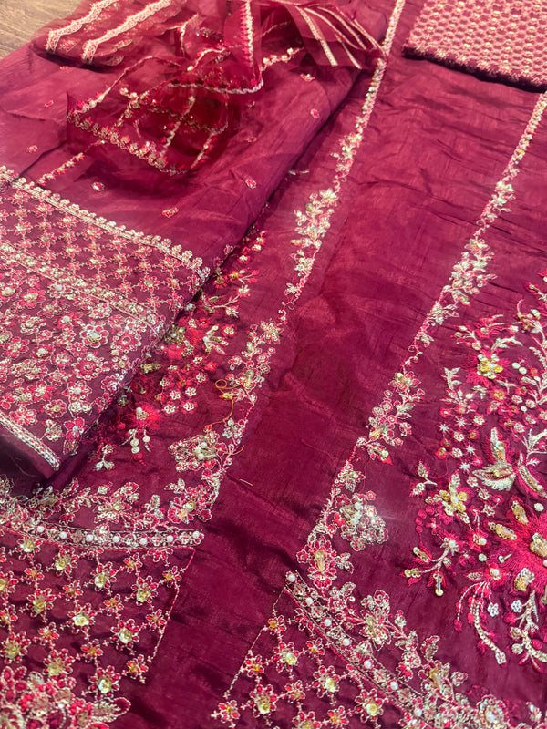 Hussain Rehar meroon wedding edition