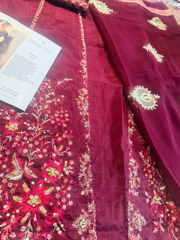 Hussain Rehar meroon wedding edition