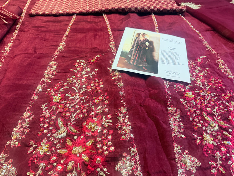 Hussain Rehar meroon wedding edition