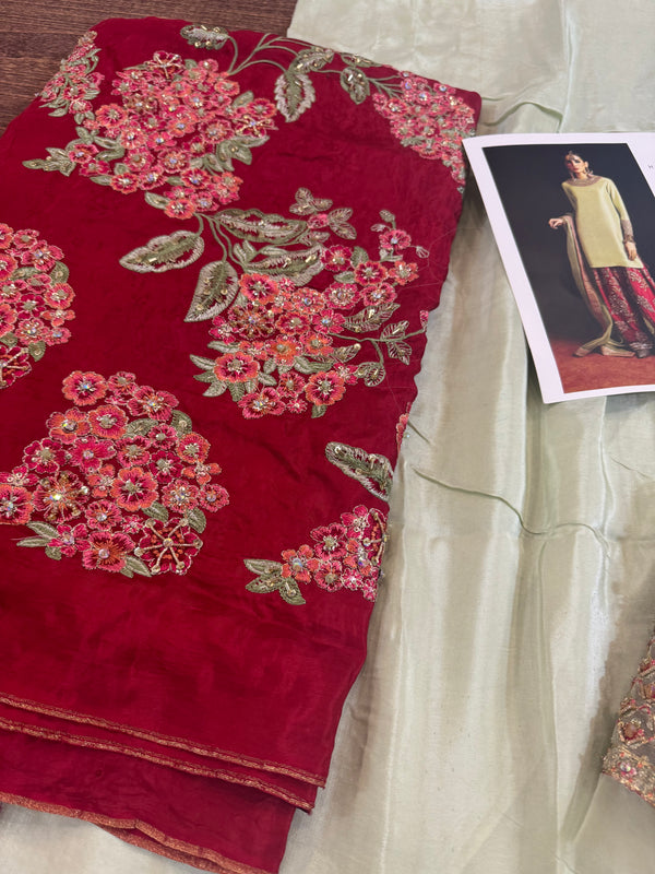 Hussain rehar pista and red wedding edition brand