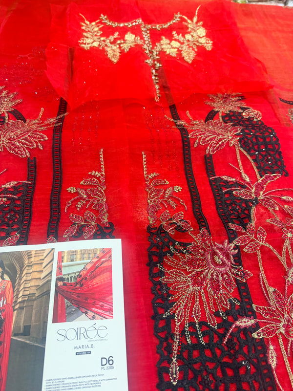 Maria B soiree red bridal wedding edition