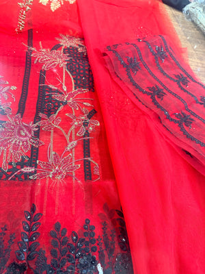 Maria B soiree red bridal wedding edition