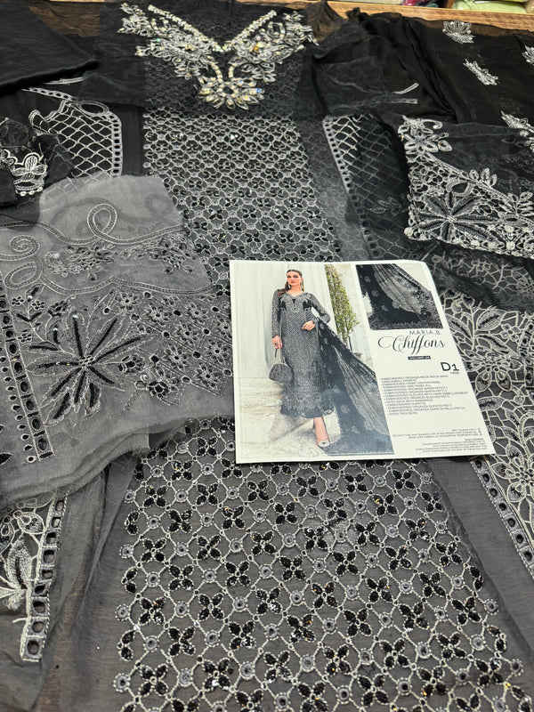 Maria b black & grey chiffon collection