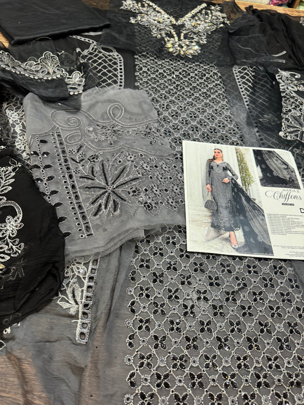 Maria b black & grey chiffon collection