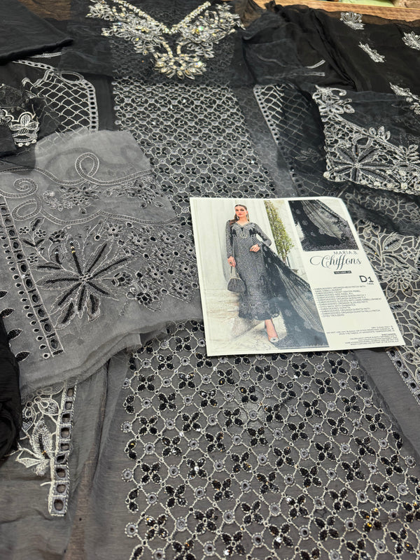 Maria b black & grey chiffon collection