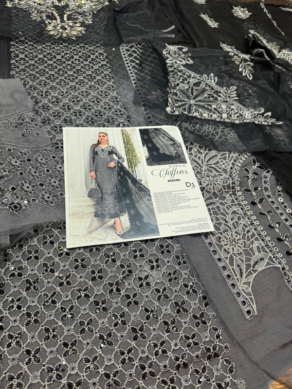 Maria b black & grey chiffon collection