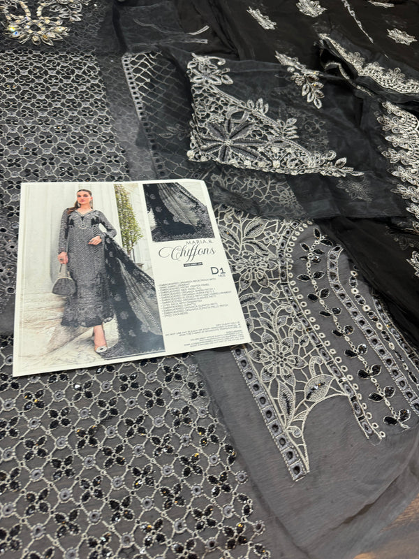 Maria b black & grey chiffon collection