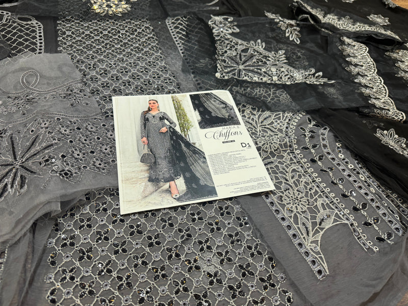 Maria b black & grey chiffon collection