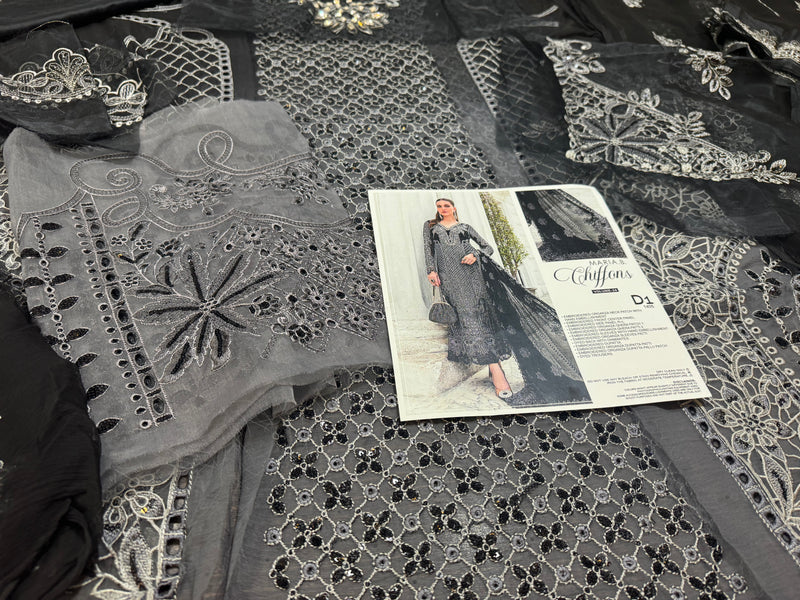 Maria b black & grey chiffon collection