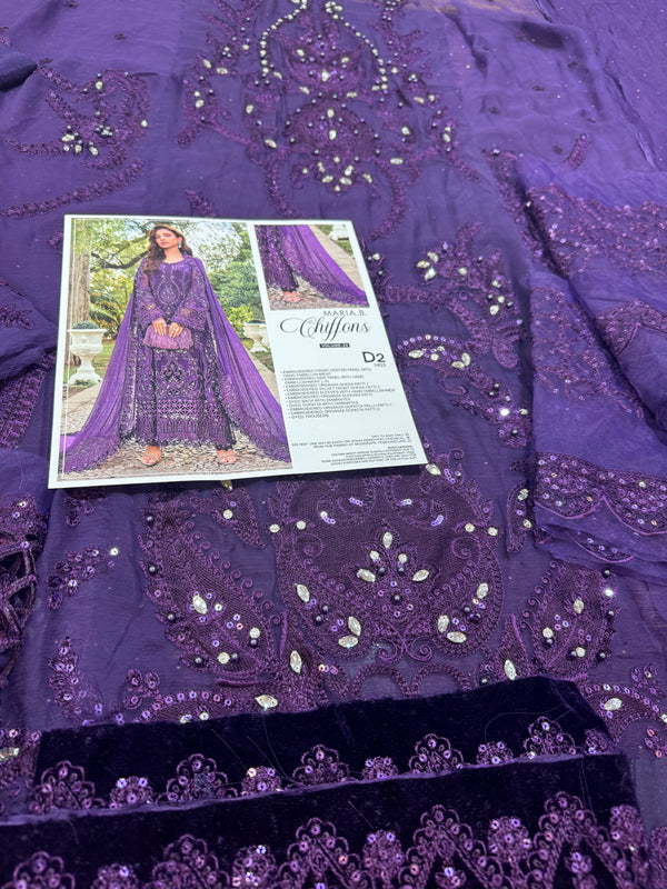 Maria b purple chiffon collection