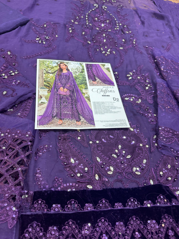 Maria b purple chiffon collection