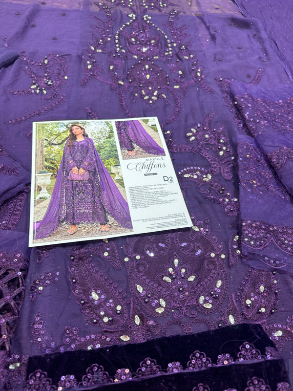 Maria b purple chiffon collection