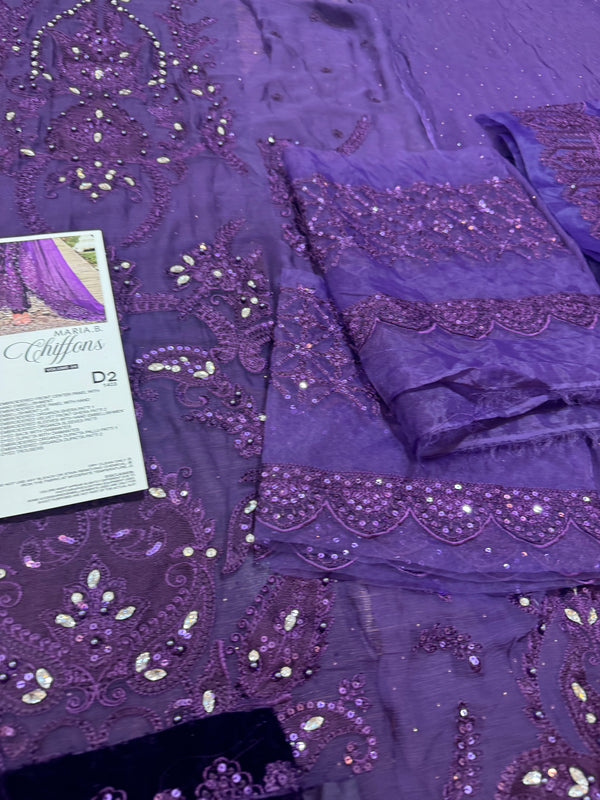 Maria b purple chiffon collection