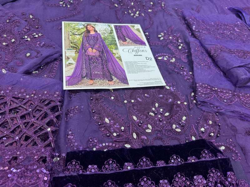 Maria b purple chiffon collection