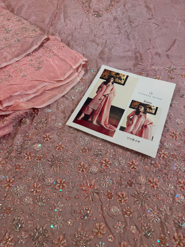 Hussain Rehar pink wedding edition dress