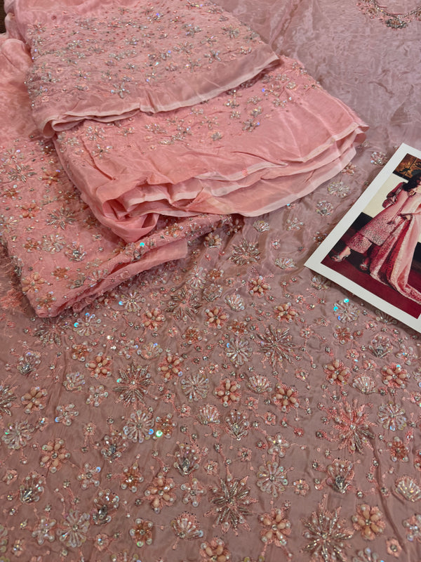 Hussain Rehar pink wedding edition dress