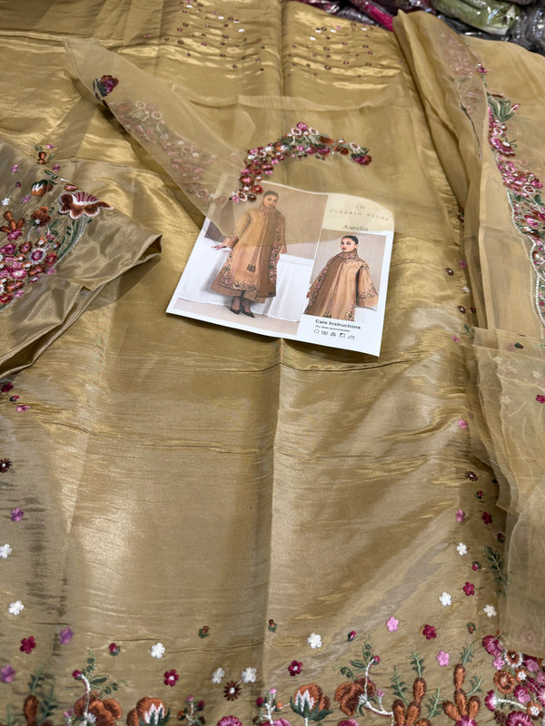 Hussain Rehar chiffon wedding edition skin color
