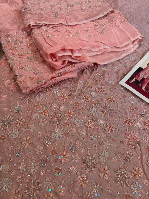 Hussain Rehar pink wedding edition dress