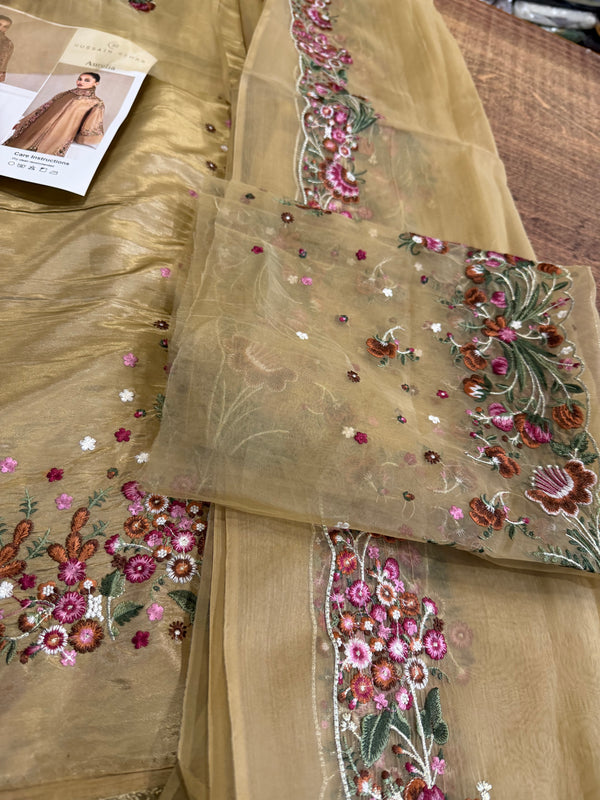 Hussain Rehar chiffon wedding edition skin color
