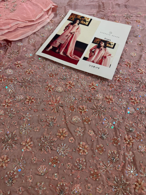 Hussain Rehar pink wedding edition dress