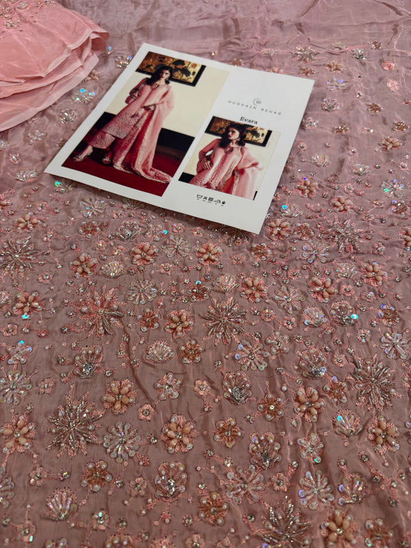 Hussain Rehar pink wedding edition dress