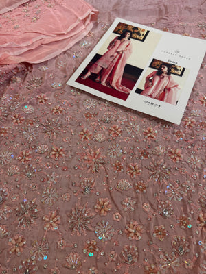 Hussain Rehar pink wedding edition dress