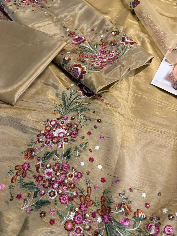 Hussain Rehar chiffon wedding edition skin color
