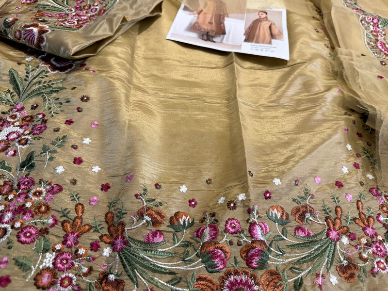 Hussain Rehar chiffon wedding edition skin color
