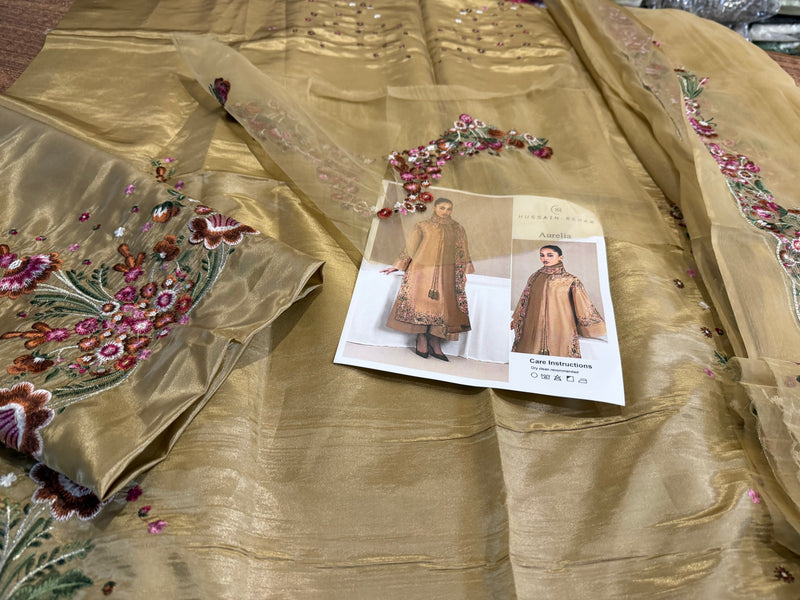 Hussain Rehar chiffon wedding edition skin color