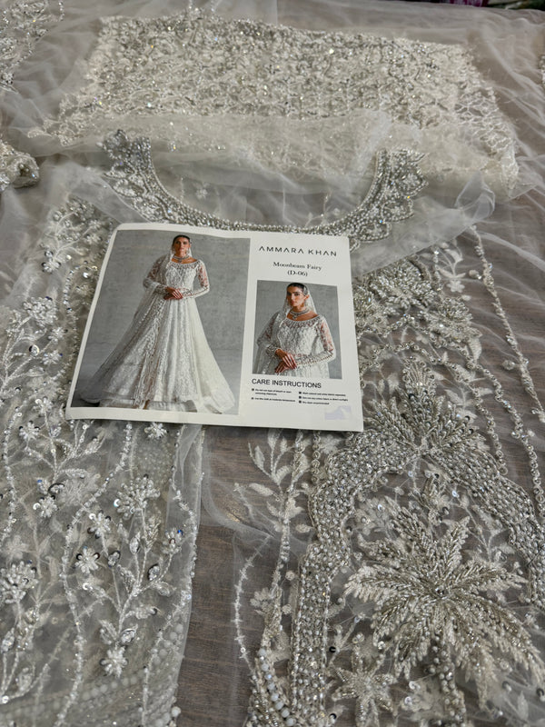 Ammara Khan white chiffon wedding edition