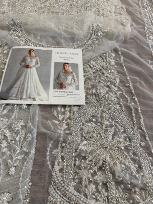 Ammara Khan white chiffon wedding edition