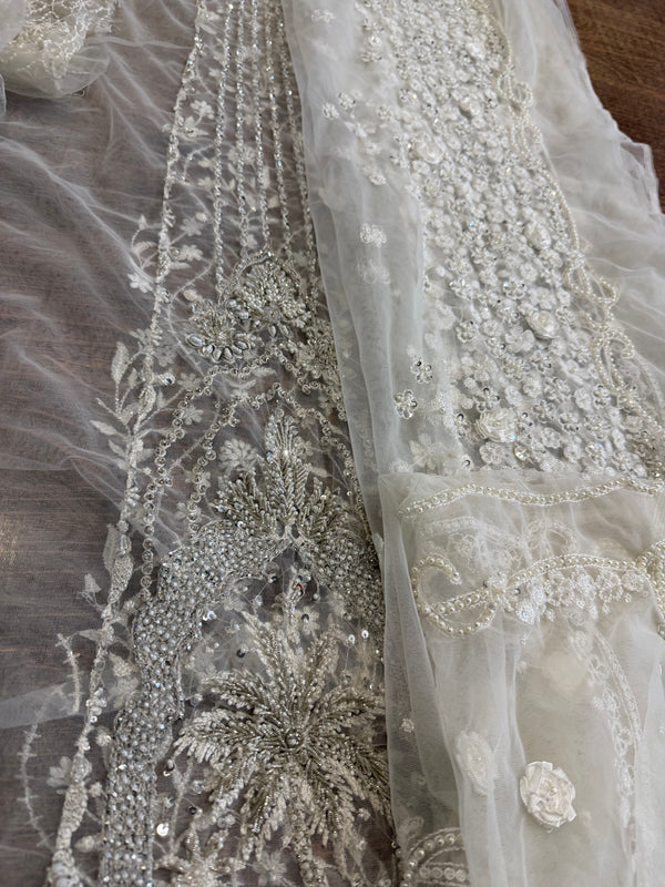 Ammara Khan white chiffon wedding edition