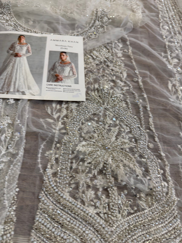 Ammara Khan white chiffon wedding edition