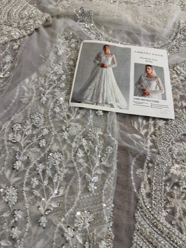 Ammara Khan white chiffon wedding edition